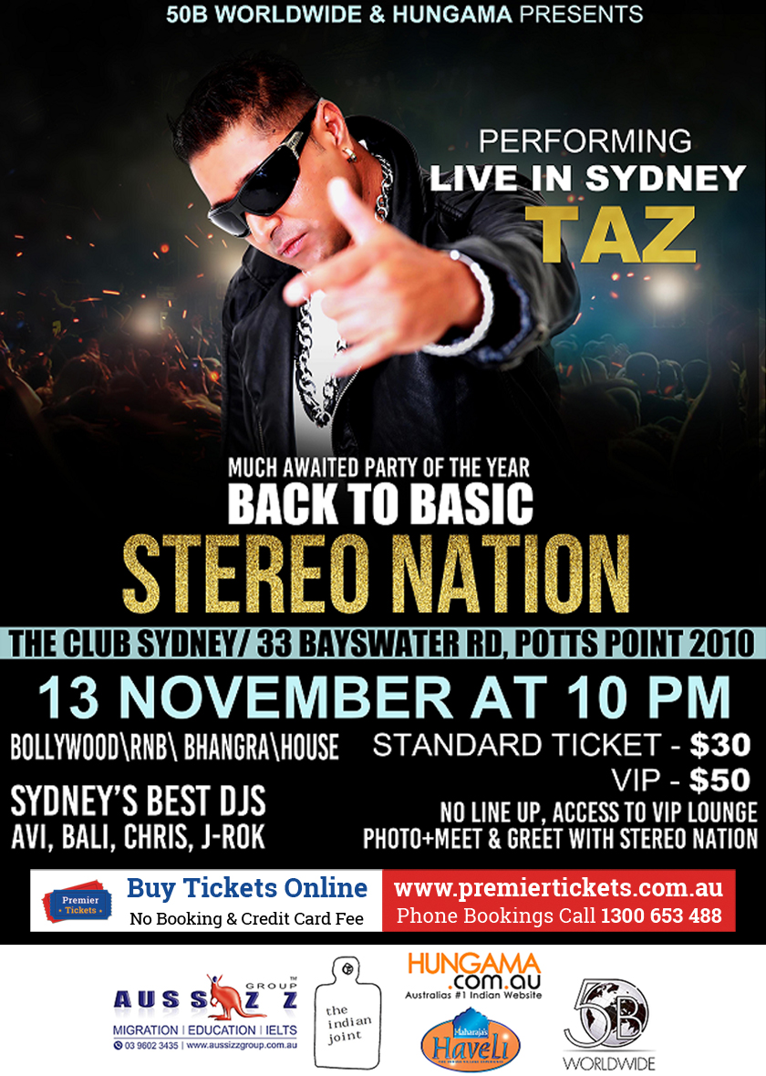 TAZ - Stereo Nation-Sydney Live TAZ - Stereo Nation-Sydney Live