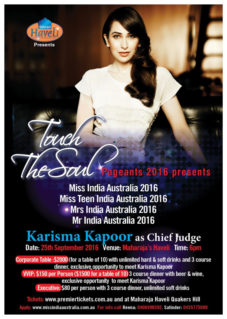 MISS/MRS/MR India Australia Beauty Pageant - TOUCH THE SOUL 2016