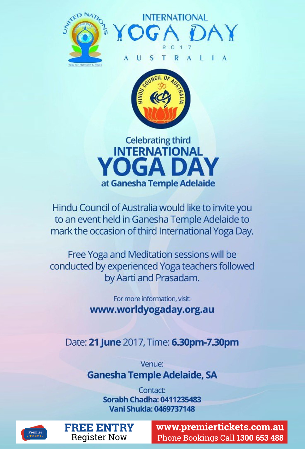 INTERNATIONAL YOGA DAY @ ADELAIDE  - FREE Registration