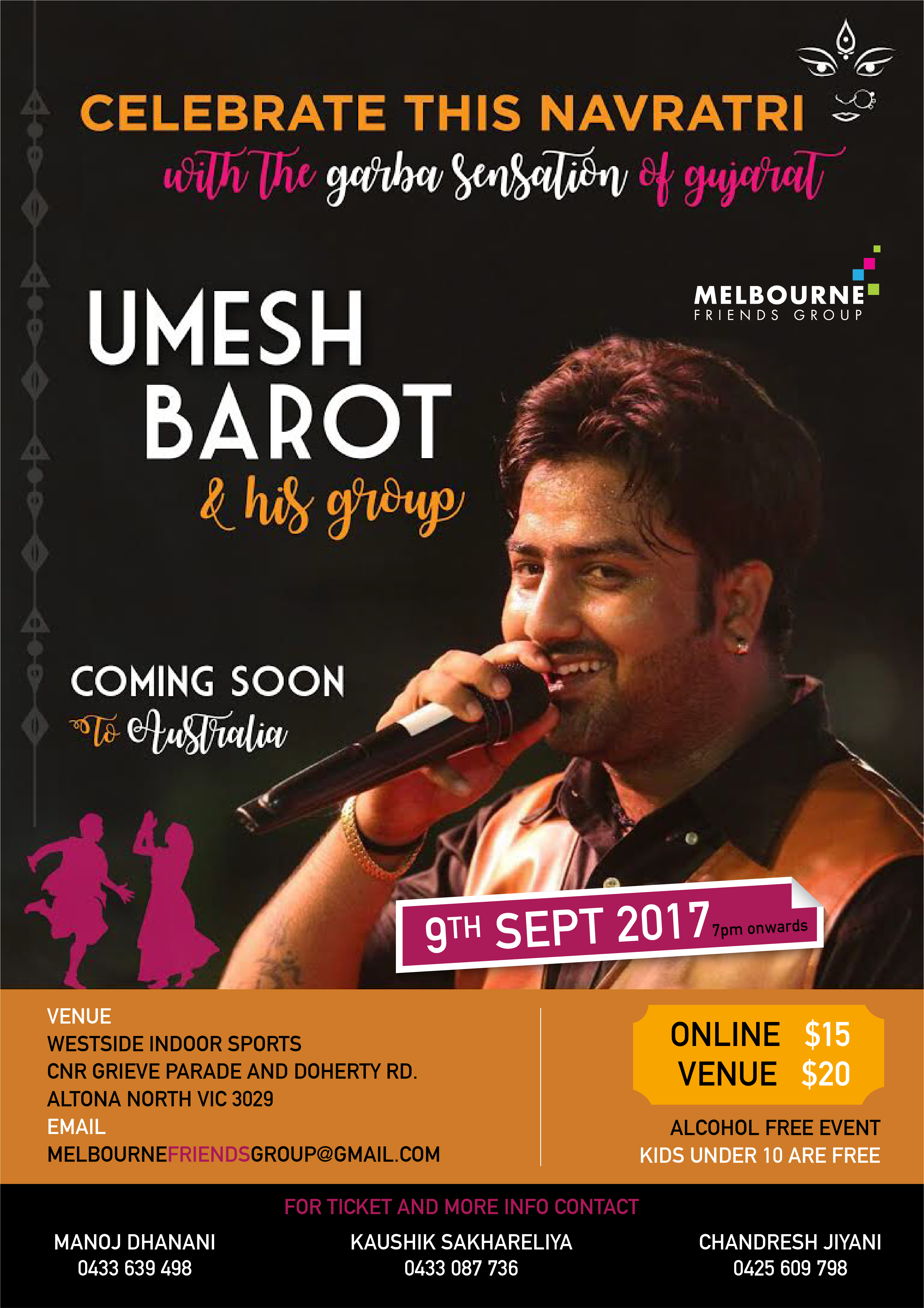 Navratri Dandia with UMESH BAROT Live in Melbourne
