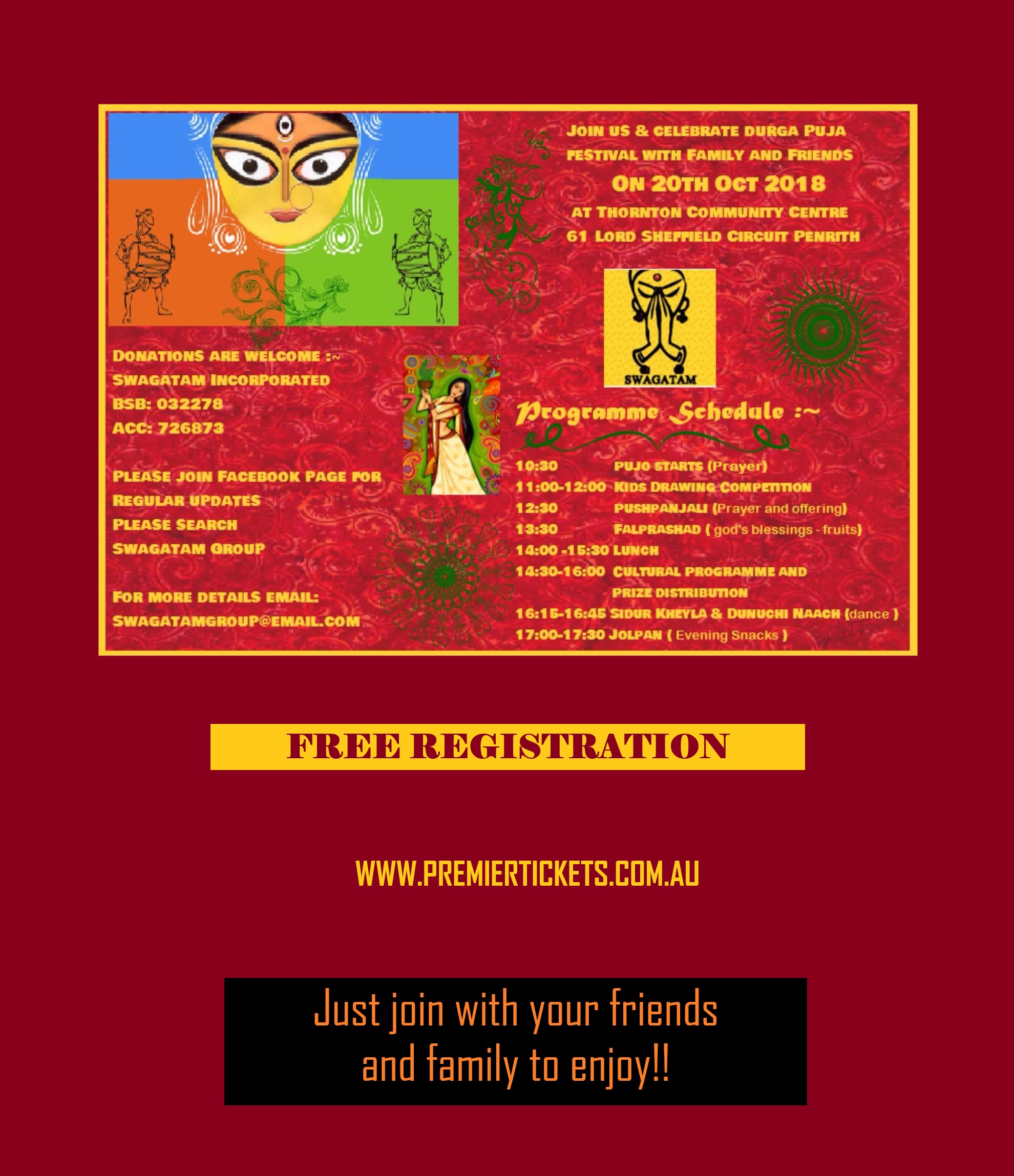 SWAGATAM Durga Puja 2018 - FREE ENTRY SWAGATAM Durga Puja 2018 - FREE ENTRY