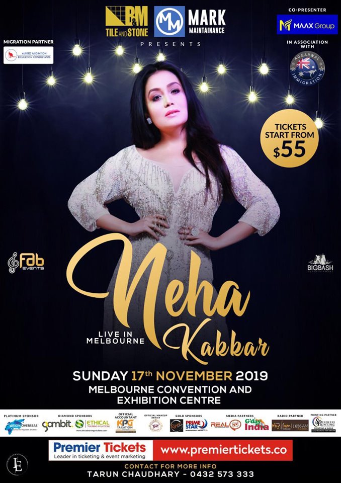Selfie Queen Neha Kakkar Live in Concert Melbourne 2019