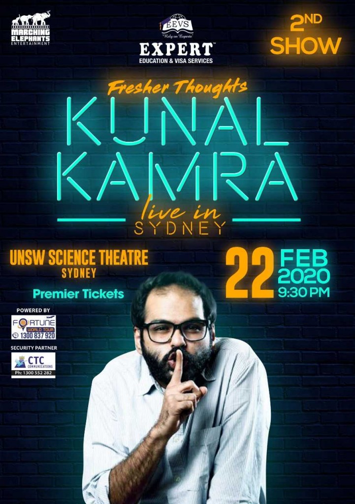 Fresher Thoughts by Kunal Kamra in Sydney - 2nd Show