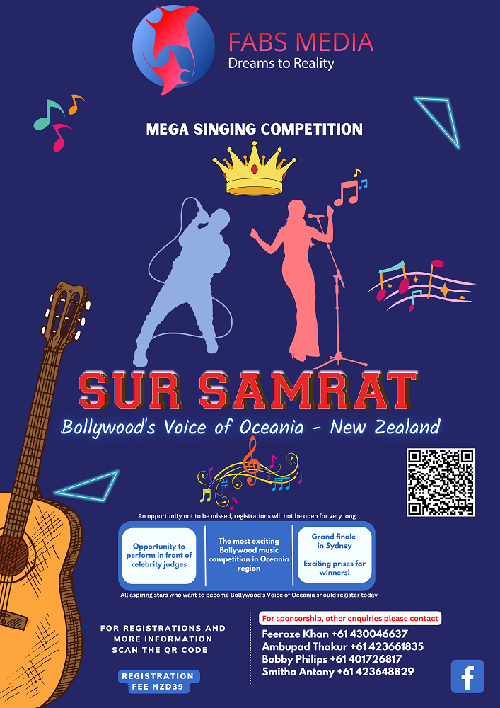 SUR SAMRAT Bollywood's voice of New Zealand 2023 SUR SAMRAT Bollywood's voice of New Zealand 2023