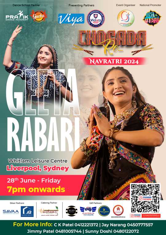 Geeta Rabari Chogada Re Navratri Garba 2024 - Live in Sydney