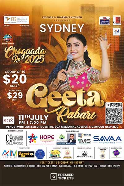 Geeta Rabari Chogada Re Navratri Garba 2025 - Live in Sydney Geeta Rabari Chogada Re Navratri Garba 2025 - Live in Sydney
