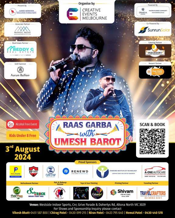 Raas Garba With Umesh Barot 2024 in Melbourne