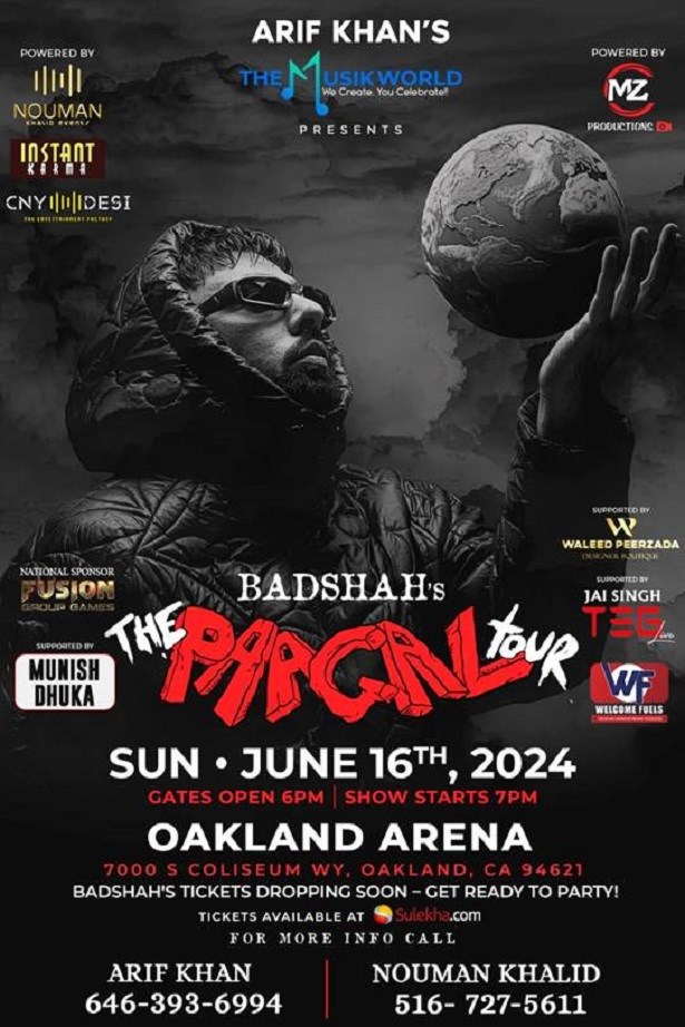 Badshah - The Paagal Tour in Bay Area 2024