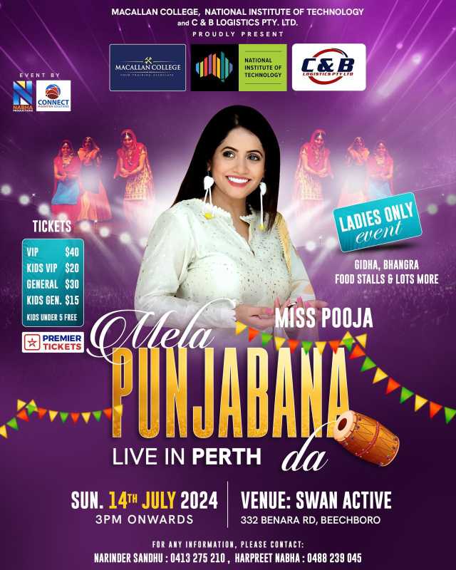 Mela Punjabana Da 2024 β Miss Pooja Teeyan Live In Perth Mela Punjabana Da 2024 β Miss Pooja Teeyan Live In Perth