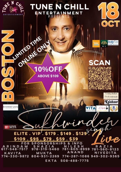 Bollywood Night with Sukhwinder Singh LIVE in Concert - 2024