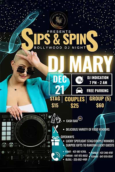 Sips and Spins - Bollywood DJ Night