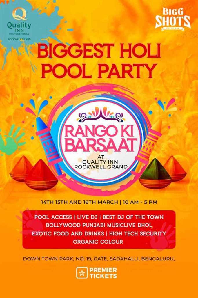 Rango ki Barasat-Biggest Holi pool party - 15th March