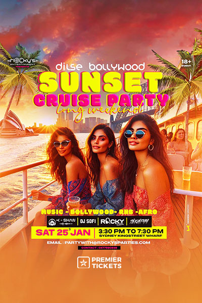 DilSe - Bollywood Sunset Cruise Party Long Weekend Sydney