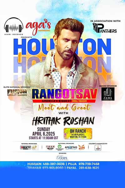 Holi Meet and Greet with Hrithik Roshan - Houston 2025