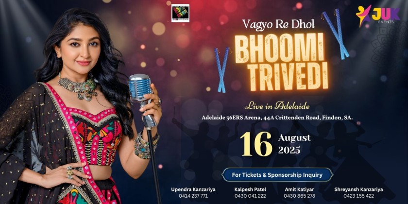 Vagyo Re Dhol Bhoomi Trivedi Live in Adelaide 2025
