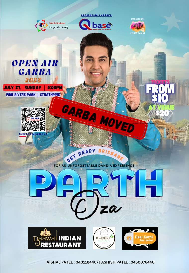 Open Air Garba 2025 with Parth Oza in Brisbane