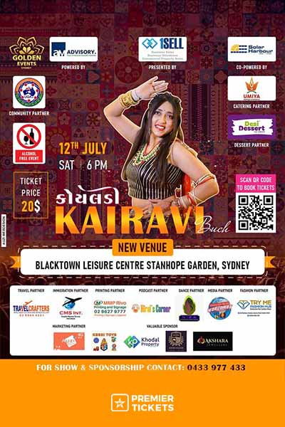 Raas Garba 2025 with Kairavi Buch Live In Sydney Raas Garba 2025 with Kairavi Buch Live In Sydney