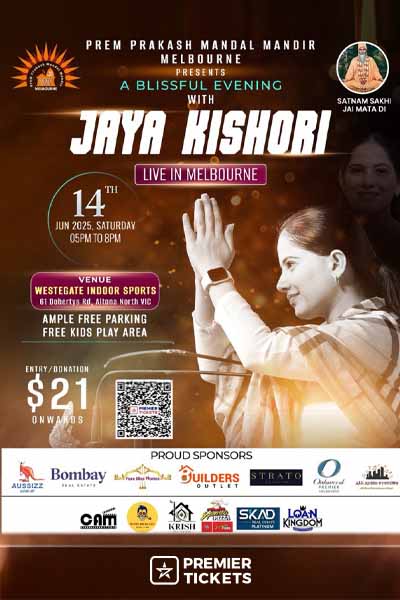 A Blissful Evening with Jaya Kishori Ji – Melbourne 2025