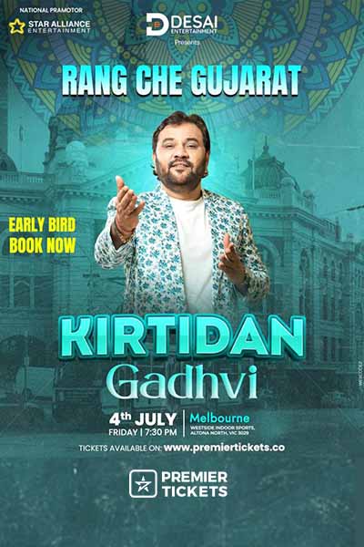 Rang Che Gujarat by Kirtidan Gadhvi in Melbourne 2025 Rang Che Gujarat by Kirtidan Gadhvi in Melbourne 2025