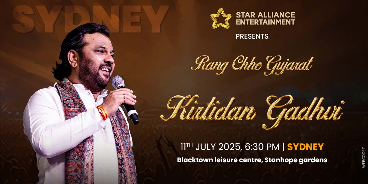 Rang Chhe Gujarat 2025 by Kirtidan Gadhvi in Sydney