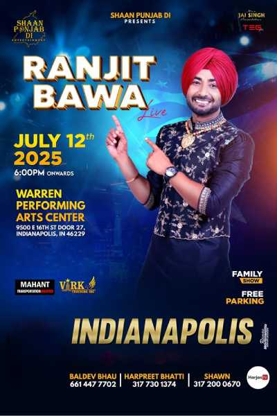 Ranjit Bawa Live In Concert Indianapolis 2025