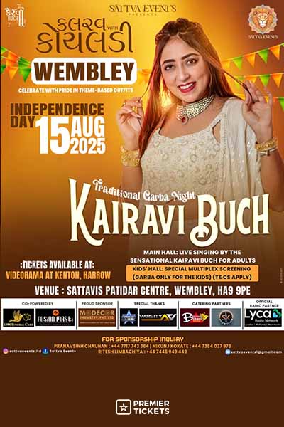 Traditional Garba Night with Kairavi Buch – Wembley 2025