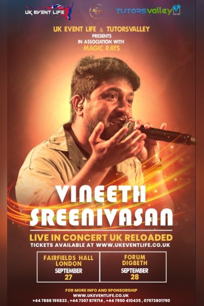 Vineeth Sreenivasan Live In Concert Reloaded 28th Sep 2025