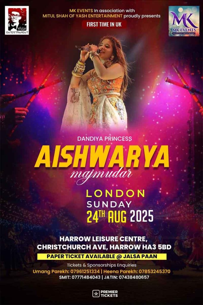 Garba With Dandiya Princess Aishwarya Majmudar In London – Aug 2025
