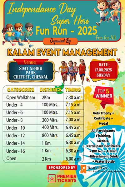 Independance Day Fun Run - Chennai 2025 Independance Day Fun Run - Chennai 2025