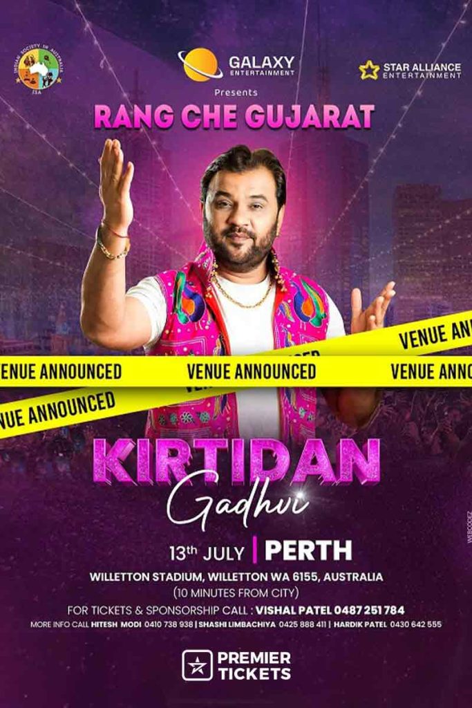 Rang Che Gujarat by Kirtidan Gadhvi in Perth 2025