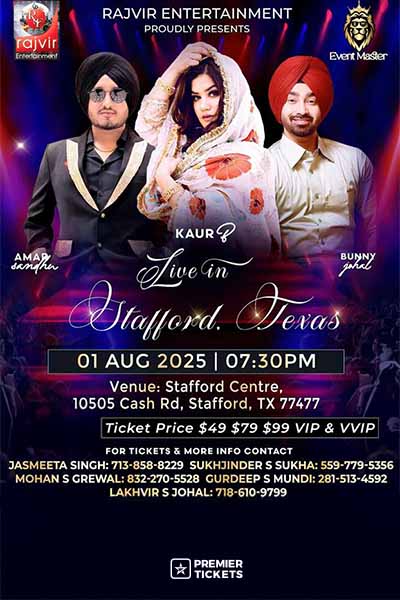 Kaur B, Amar Sandhu, Bunny Johal - Live in Texas for One Epic Night!