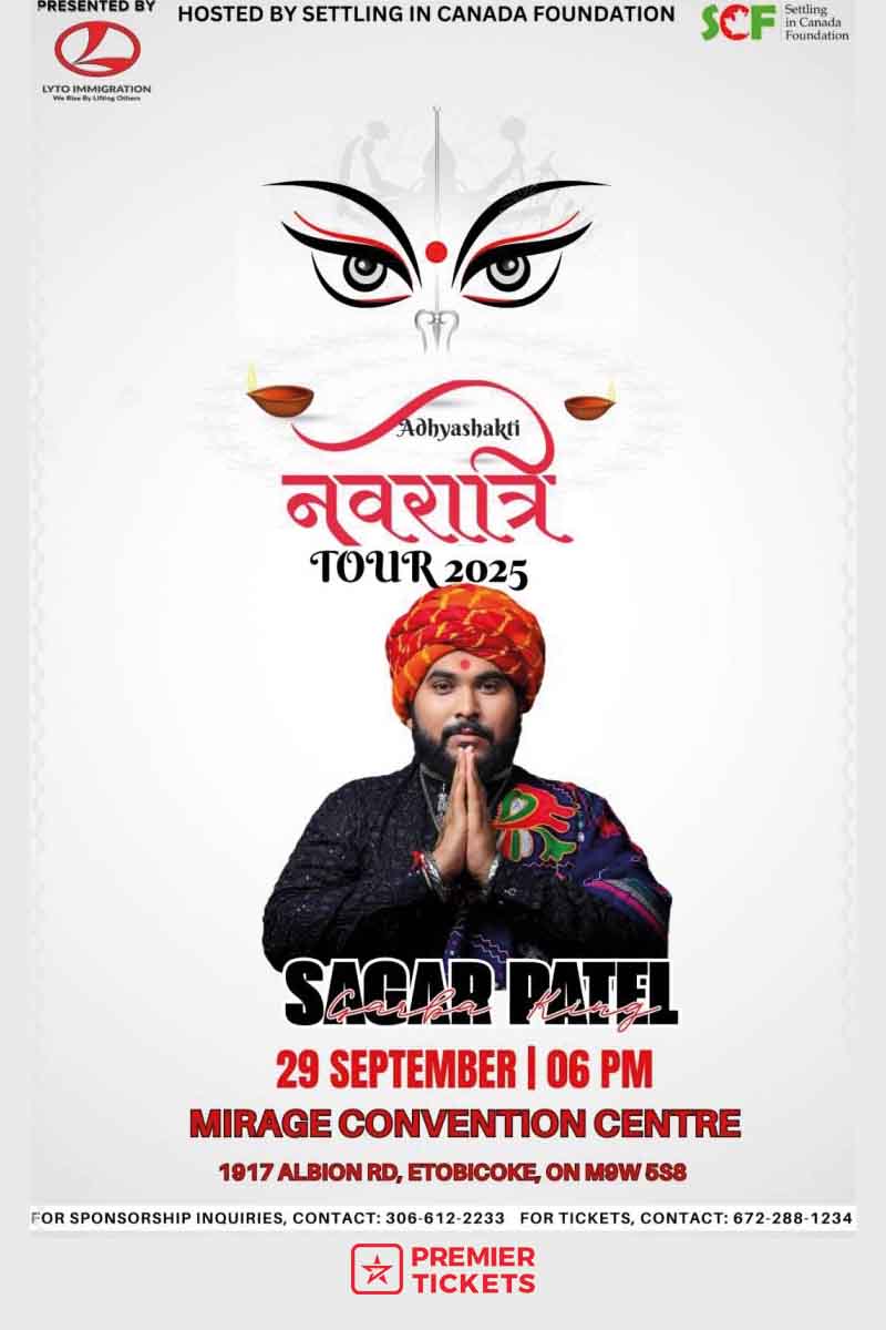 Sagar Patel Adhyashakti Navratri Garba 2025 in Etobicoke - 29th Sept