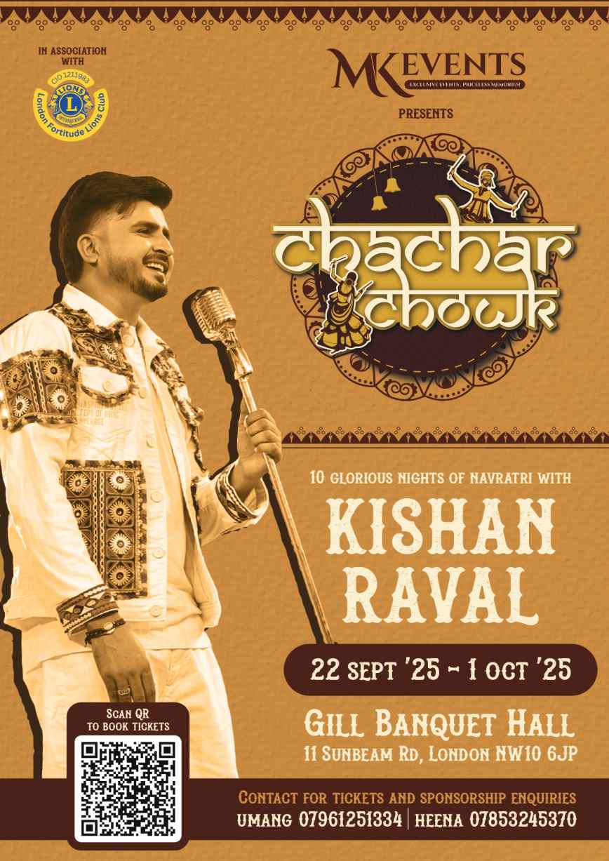 Navratri 2025 Chachar Chowk in London with Kishan Raval