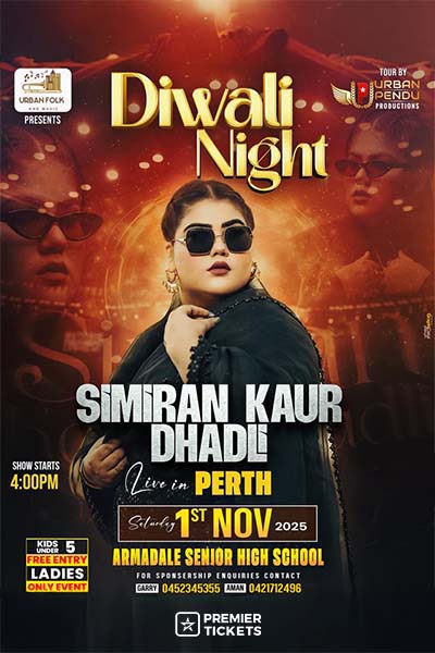 Diwali Night - SIMRAN KAUR DHADLI Live in PERTH 2025