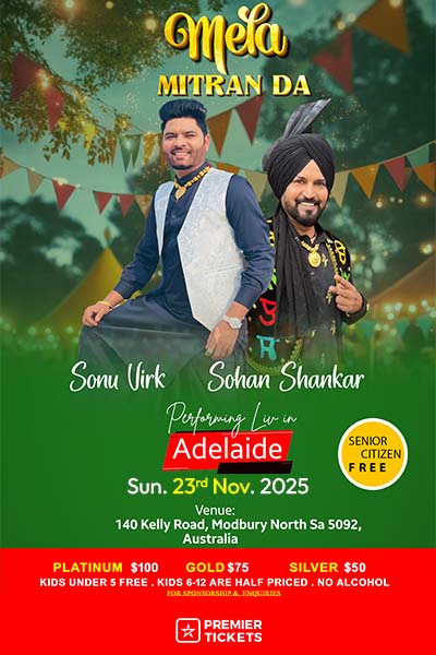 Mela Mitrn Da Live show in Adelaide - 2025 Mela Mitrn Da Live show in Adelaide - 2025