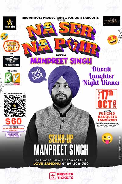 Diwali Dinner Night & Standup Ft. Manpreet Singh - Perth 2025