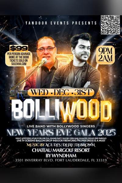 Bollywood New Year’s Eve Gala 2025 with DJ Jay in Florida