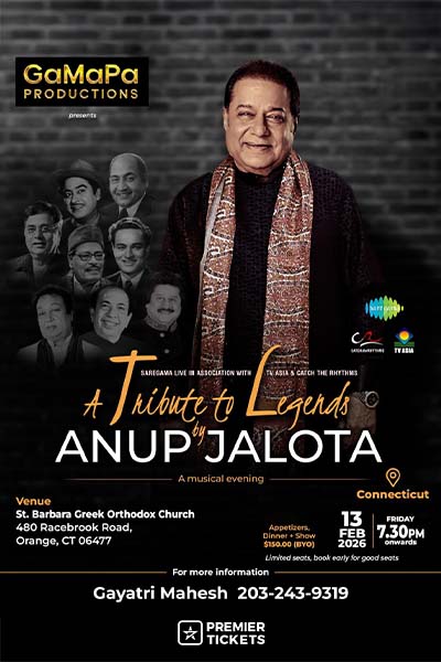 A Tribute to Legends By Anup Jalota in Connecticut – 2026