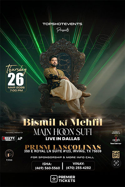 BISMIL KI MEHFIL – MAIN HOON SUFI LIVE IN DALLAS 2026