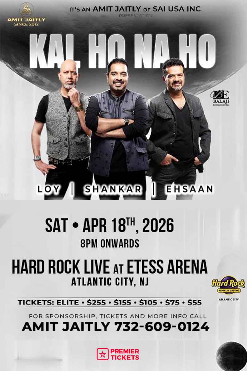 Kal Ho Na Ho - Shankar Ehsaan Loy - Atlantic City New Jersey 2026