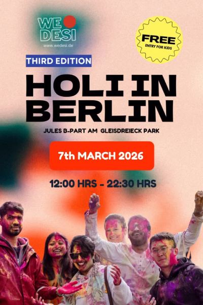 Holi In Berlin 2026 - Festival of Colors Food Stalls - Bollywood - Wedesi