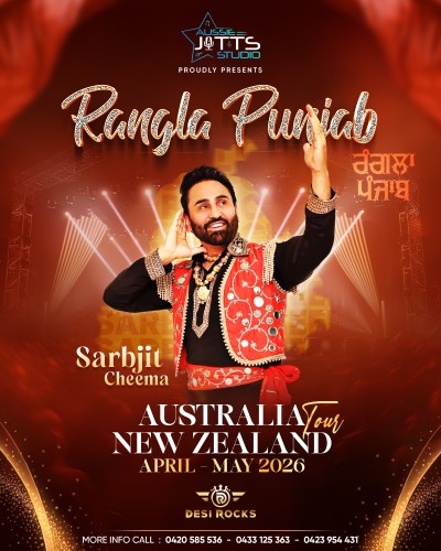 Rangla Punjab - Sarjit Cheema Australia / New Zealand Tour 2026 Rangla Punjab - Sarjit Cheema Australia / New Zealand Tour 2026