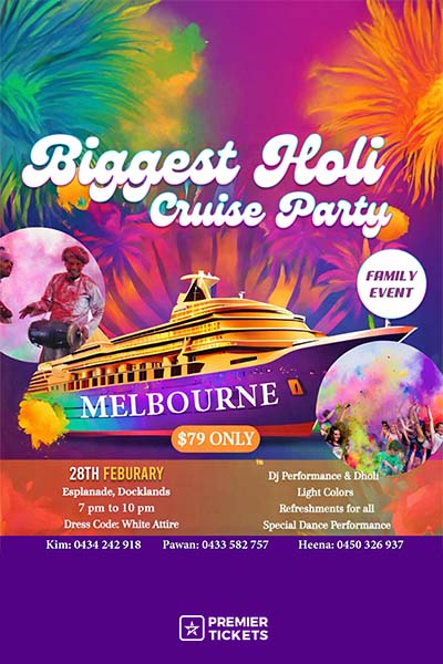 Biggest Holi Cruise Party -  Melbourne 2026