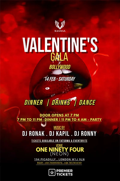 VALENTINE'S GALA X BOLLYWOOD (DINNER X DANCE)