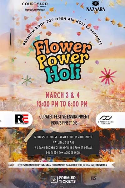 Flower Power Holi @ Nazaara, Courtyard by Marriott Bengaluru Hebbal