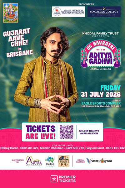 Garba 2026 with Aditya Gadhavi in Brisbane
