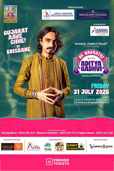 Garba 2026 with Aditya Gadhavi in Brisbane