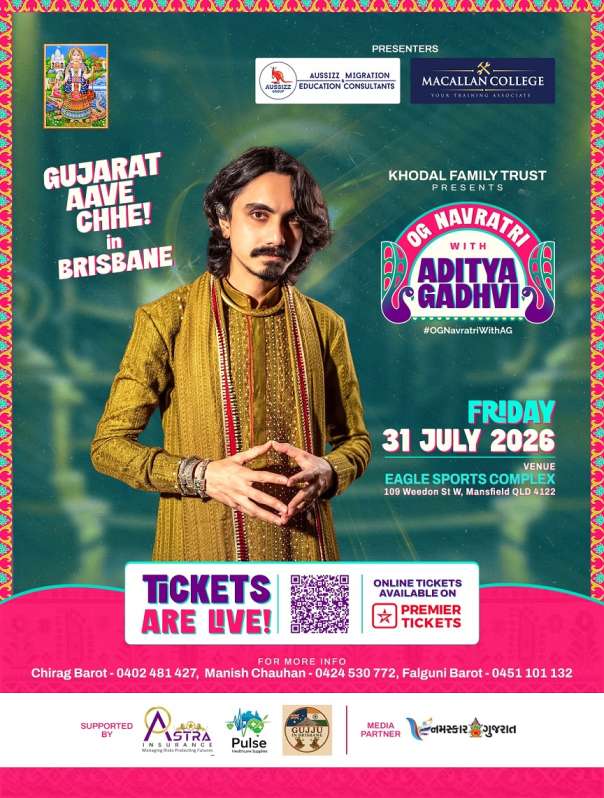 Garba 2026 with Aditya Gadhavi in Brisbane