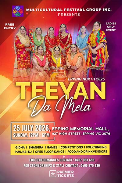 Teeyan Da Mela - Epping North 2026 (Free Entry)