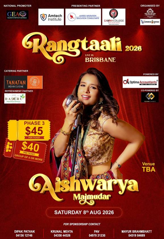 Rangtali 2026 With Aishwarya Majmudar in Brisbane